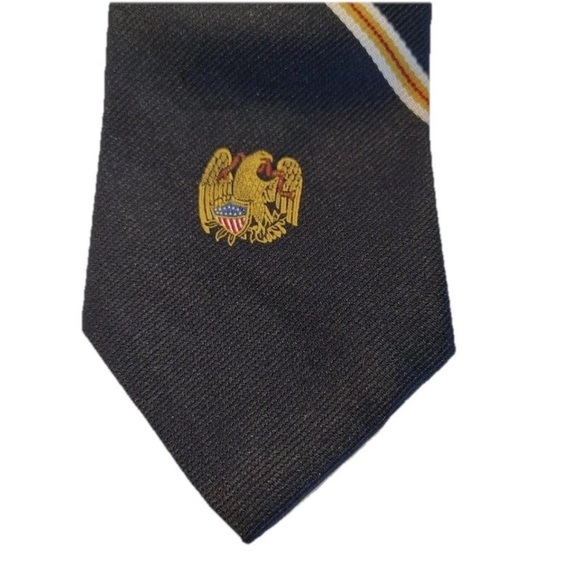 Vtg 1988 Smithsonian Centennial Eagle Necktie Navy Patriotic Mens Tie 54” - Picture 2 of 8